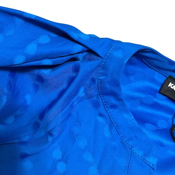 Karl Lagerfeld Paris MEDIUM Sunglass Jacquard Blouse - Stitch Fix Split Neck Top - Picture 11 of 16